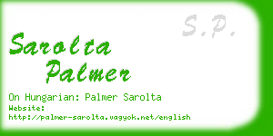 sarolta palmer business card